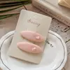 Nuevo pasador de pelo rosa suave y elegante para niños con perlas y diseño de gota de agua, pinza BB simple hecha a mano para flequillo y cabello suelto, accesorio para el cabello