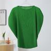 Miyake plissado top feminino novo 2022 verão solto carne cobrindo crewneck pullover elegante commuter camisa base de cor sólida