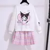Conjunto de Estilo Preppy para Niñas, Nueva Colección de Otoño, Elegante Falda Plisada para Niños Mayores, Conjunto Casual de Dos Piezas para Primavera y Otoño