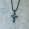 Nueva Moda Japonesa y Coreana Creativo Grieta de Tierra Cruz Hombres Collar Moderno y Más Fácil de Combinar Titanio Acero Colgante Al por Mayor