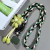 Cordão para Celular, Usável na Cruzada, Estilo Longo para Mulheres, Corda Trançada Floral Feita à Mão Estilo Ins, Durável e Resistente, Corda Anti-Perda para Uso Externo