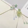 Nuevo Pasador de Flor de Durazno Estilo Chino, Accesorios de Estilo Antiguo, Accesorios para Qipao, Pasador con Borla Fresco y Elegante Estilo Nacional, Pasador, Adorno para el Cabello