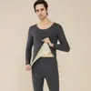 Nuevo traje de ropa interior para hombre gris, superficie AB, camiseta interior sin costuras, cálido