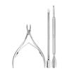 Tijeras de acero inoxidable para manicura, quitamanchas, juego de tres tenedores para piel muerta.