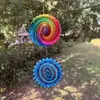 Spinner de Viento de Acero Inoxidable de Venta Caliente Transfronterizo Colgante Giratorio Mandala Visual 3D Carrillón de Viento Decoración Exterior para Patio Jardín
