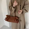 Bolsa de Tote Plegada Estilo Coreano Nicho Simple Gamuza para Mujer 2026 Nueva Casual Ligera con Cordón Bolso de Hombro Único