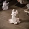 Porta incienso de cerámica de ciervo lindo, mascota de té creativa, decoración de escritorio, quemador de incienso para el hogar, soporte para varillas de incienso, adorno