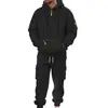 Moda Casual Deportiva para Hombre Otoño e Invierno 2025 Transfronteriza Europea y Americana Traje de Sudadera Sudadera con Media Cremallera y Múltiples Bolsillos y Pantalones Deportivos