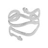B2470 Personalidad europea y americana foto callejera exagerado anillo de brazo con forma de serpiente notas retro metal multicapa pulsera abierta ajustable