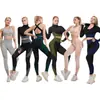 Conjunto de Roupa de Yoga Sem Costura Europeia e Americana Cuidadosamente Selecionado para Mulheres, Novo Conjunto de Três Peças Elástico para Fitness Esportivo de Outono e Inverno Levanta Bumbum