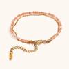 Moda Cruzada Europeia e Americana Simples Versátil Joia Retrô Aço Inoxidável Banhado a Ouro 18K Pedra Tianhe Corrente O Pulseira Dupla Camada