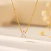 Colar de Aço Titânio Novo Produto Transfronteiriço, Simples e de Alto Padrão, Joias de Zircônia Femininas, Acessórios de Nicho de Luxo Leve, Colar, Alto Padrão