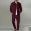 Jaqueta Cross Border 2025 Masculina Outono Juventude Waffle Bolso com Zíper Lapela Slim Fit Cardigan Terno Jaqueta Masculina