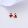 Lindos pendientes colgantes de estrella de cinco puntas con gotas de aceite de doble cara, accesorios de bricolaje, pulsera de estrella pequeña, colgante de joyería personalizado al por mayor