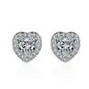 Pendientes de Corazón Micro-Pavimentados con Diamante Sintético Super Brillantes Zirconia AAA en Forma de Corazón para Mujer