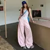 Pantalones Casuales de Cuadros Nuevos de Verano para Mujer 2026, Delgados de Corte Holgado, Versátiles, Caídos, Estilo Perezoso, Pantalones Largos hasta el Suelo, Venta al por Mayor