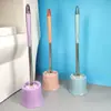 Cepillo para Inodoro con Base y Mango Extendido, Longitud Total 61cm Cm, Cepillo de Limpieza para Baño, Cepillo para Inodoro, Cepillo Doméstico de Mango Largo