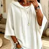 Roupas Femininas Europeias e Americanas Estação Independente da Amazon Transfronteiriça Outono/Inverno 2026 Novo Tricô Moletom com Capuz Solto Suéter Feminino