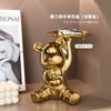 Lujo ligero moderno jugar oso violento bandeja de oso bandeja decorativa de pasillo decoración almacenamiento de llaves sala de estar pequeña hogar creativo