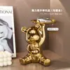 Oso Violento Creativo Almacenamiento de Llaves Decoración de Entrada Adorno, Lujo Ligero Entrada Sala de Estar Zapatero Mesa Cerámica Hucha