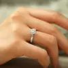 Anillo de Diamante Mossam Estrella Brillante Anillo de Plata de Ley para Mujer Anillo Estrella Brillante Propuestas Compromiso Diseño de Diamante Sentido de la Vida