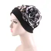 Gorro Transfronterizo con Flor Lateral, Gorro Pañuelo, Gorro de Quimioterapia, Gorro Postparto, Gorro Protector para el Cabello, Gorro Transfronterizo de Amazon Jdt-515