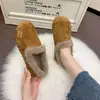7T Zapatos de Invierno Cálidos Retro Talla Grande para Mujer Mocasines de Forro sin Cordones Zapatos de Algodón para Exteriores Mocasines Peludos