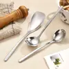 Cuchara para Servir Arroz de Acero Inoxidable 304 para Uso Doméstico, Espátula para Dividir Alimentos, Cuchara para Sopa de Buffet, Cuchara Larga para Servir Alimentos con Textura Martillada para Restaurante