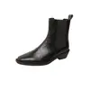 Botines de cuero vintage para mujer, nueva colección 2026, botines Chelsea de punta de cuero genuino, botas vaqueras occidentales estilo Maillard