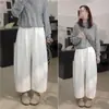 Feito sob medida, estilo novo de 2026, calça popular deste ano de perna larga, corte curvo, bom caimento, comprimento cropped, perfeita para o outono