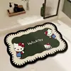Alfombra de Piso para Baño de Dibujos Animados Hello Kitty, Felpudo Antideslizante para Entrada de Baño, Alfombra de Piso de Barro Diatomeas Absorbente de Agua y de Secado Rápido