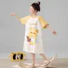 Pijama Infantil para Meninas, Novo Estilo de Verão, Manga Curta, Fino, Caimento Solto, Camisola Estilo Princesa para Crianças Maiores, Pode Ser Usado Fora de Casa como Roupa de Casa