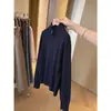 Cárdigan de Punto con Cuello Alto y Cremallera Estilo Old Money para Mujer, Ropa Exterior de Otoño de Alta Gama Suave y Cómoda, Chaqueta Suéter de Corte Ajustado, Top Grueso
