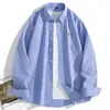 2025 Nueva Camisa de Tela Oxford de Manga Larga para Hombre Estilo Coreano Marca de Moda Tendencia Moda Delgado Bordado Camisa Juvenil Chaqueta para Hombre