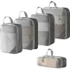 Set de cinco piezas de malla de bolsas de almacenamiento de viaje compresibles, organizador de equipaje, bolsa portátil para empacar ropa para viajes de negocios y viajes