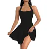 Moda Femenina Transfronteriza Europea y Americana Nueva Y2K Ins 2025 Vestido Sexy de Tirantes Espalda Descubierta Ajustado a la Cintura de Línea A Acampanado