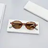 Gafas de Sol Ovaladas Retro Americanas Transfronterizas Personalizadas Marco Pequeño Parasol Gafas de Sol con Montura de Carey para Mujer Modernas Adelgazantes Anti-UV