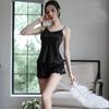 Reúne lencería sexy bata de noche para mujer almohadilla para el pecho pijamas sexys de seda pura ropa de casa ropa de pasión pecho pequeño tentación al por mayor