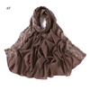 Renda Bordada Trevo de Quatro Folhas Leve Respirável Cor Sólida Chiffon Pérola Renda Lenço Longo Xale Chiffon
