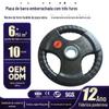Placas de Barra com Três Furos Revestidas de Borracha de Alta Qualidade para Fitness em Casa e Estúdios de Treinamento Pessoal, Placas de Peso de Ferro com Pegada PU, Equipamento de Fitness