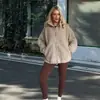 Otoño e Invierno 2025 Tops Gruesos de Imitación de Lana de Cordero para Mujer Cuello Alto Cálido Relleno Superior Holgado Color Sólido Bloqueo de Temperatura Algodón