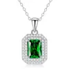 Transmisión en Vivo de Tiktok Dropshipping Collar de Plata S925 Floral Esmeralda Accesorios para Mujer Regalo Cadena para Clavícula Conmemorativa Colgante