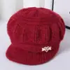 Gorro de Lana Tejida para Otoño e Invierno, Adecuado para Mujeres de Mediana Edad y Mayores, Gorro de Lana a Prueba de Frío de Abuela, Gorro de Calabaza de Mamá con Forro Polar Añadido para Calidez