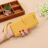 Ventas Directas de Fábrica 2024 Nueva Cartera para Mujer Estilo Coreano Color Sólido Bolso de Mano para Mujer Bolso de Muñeca para Mujer de Gran Capacidad