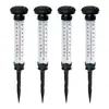 Luz termómetro solar exterior impermeable luz decorativa para paisaje de patio jardín césped luz multifuncional para ambiente de villa