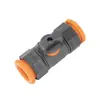 Conector Plástico Atravessante de Água com Revestimento de Borracha, 3/4 Polegada, 6/4 Polegadas, Conector Rápido Válvula Reta Duas Vias, Conector Rápido de Reparo e Extensão de Mangueira