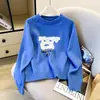 Suéter tejido tipo jersey súper lindo estilo coreano para mujer, adecuado para otoño e invierno