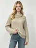 Suéter de punto trenzado con cuello de botones diagonales para otoño e invierno, estilo europeo y americano, jersey de punto para mujer, venta al por mayor desde fábrica de origen