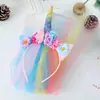Peruca Fofa Colorida Infantil Faixa de Cabeça de Unicórnio Acessórios de Cabelo para Festa de Aniversário de Menina Coreana Faixa de Cabeça para Bebê