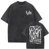 2025 Estilo Nuevo Lavado Vintage Banda de Rock Korn Falling Away from Me Camiseta Algodón